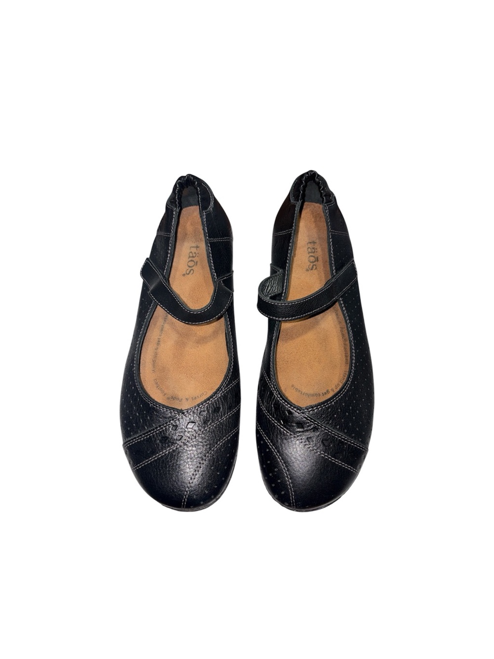Taos Mary Jane Black Wedge Flat Sandal Dark Academia Women’s Size EU 39 US 8-8.5